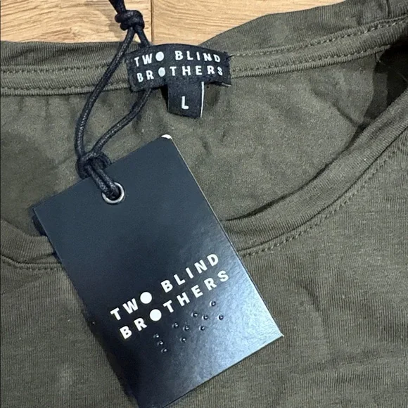 NEW! Two Blind Brothers Olive Short Sleeve Tee - Size Large - Picture 2 of 7